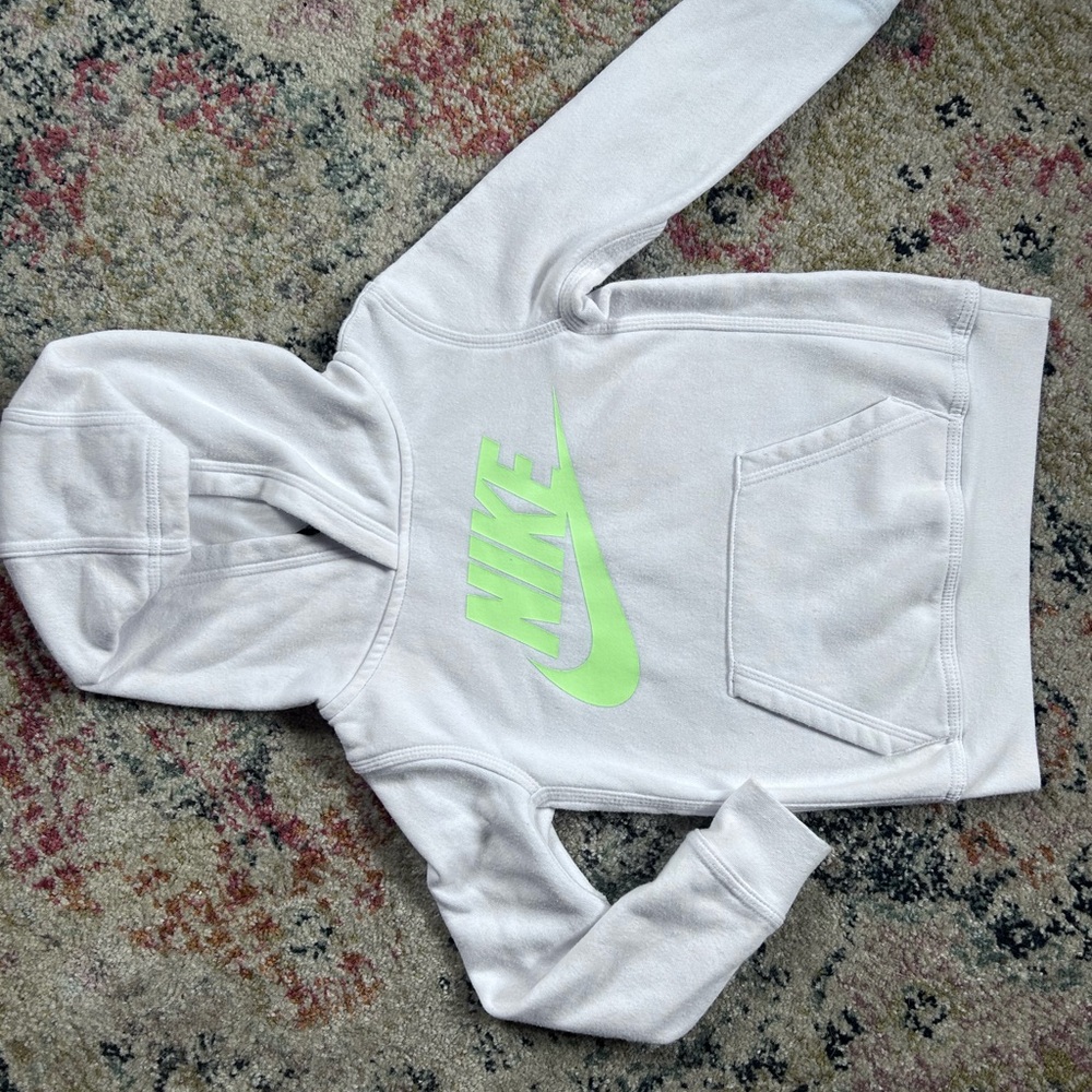 Kids Nike Hoodie with Neon Green Logo